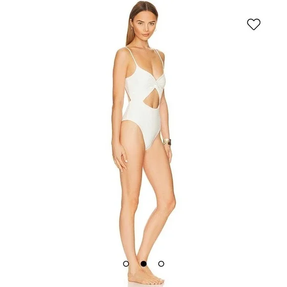 L*SPACE Kyslee One Piece Bodysuit Unpadded in Cream Size S NWT